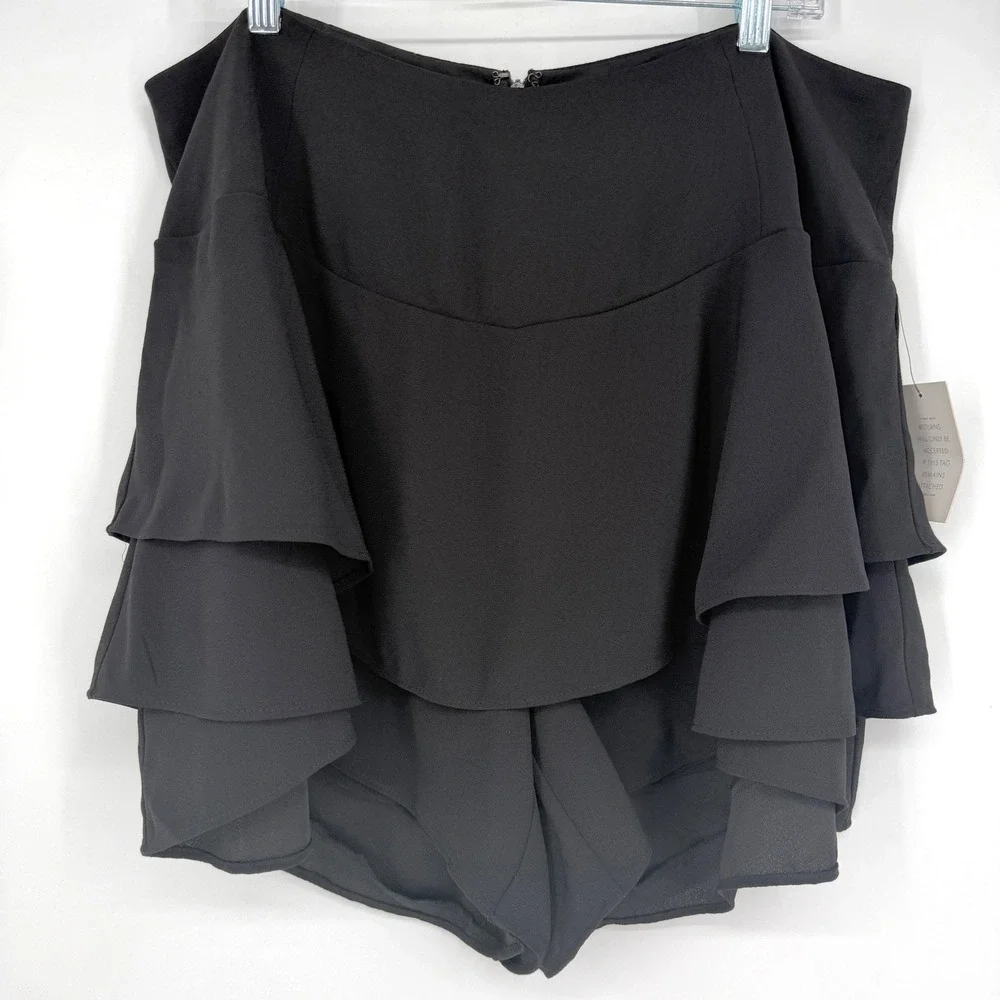 NWT‎ Eloquii Tiered Ruffle Skort High Waist Flared Wide Leg Short Plus Size 18